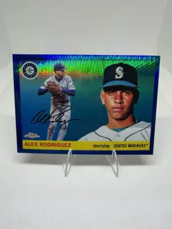 2025 Topps Chrome Platinum Alex Rodriguez #401 Blue Prism Refractor Mariners - Image 1