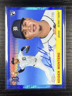 2025 Topps Chrome Platinum Keider Montero Toile Blue Prism Refractor Auto /99 RC - Image 1
