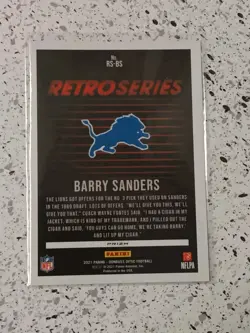 2021 Panini Optic Football Barry Sanders Retro Series SILVER HOLO #RS-BS Lions - Image 2
