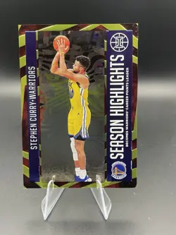 20-21 Panini Illusions - Season Highlights Stephen Curry #3 Red Yellow /25 RARE! - Image 1