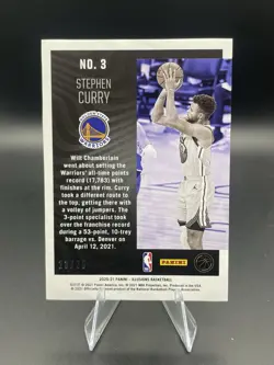 20-21 Panini Illusions - Season Highlights Stephen Curry #3 Red Yellow /25 RARE! - Image 2