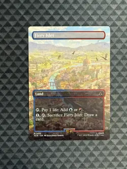 MTG Fiery Islet #0112 Borderless Rare Universes Beyond: Assassin’s Creed (ACR) - Image 1