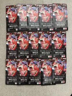 ONE PIECE OP-16 THE TIME OF BATTLE SLEEVED BOOSTER PACKS LOT OF 15 - Image 1