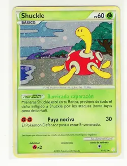 ~ESP~ SPANISH Shuckle Holo 11/123 HGSS HeartGold SoulSilver Pokemon Card (z1) - Image 1