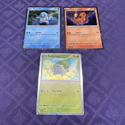 Bulbasaur Charmander Squirtle Poster Promos 3 Card Set Pokemon 151 TCG Promo - Image 2