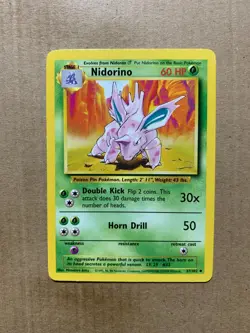 Nidorino 37/102 Base Set - Uncommon Pokemon Card - NM/Mint - Image 1