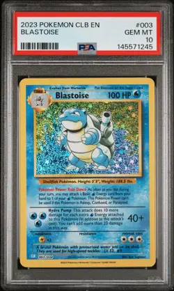 PSA 10 Gem Mint Blastoise 003 Pokemon CLB Trading Card Game Classic - Image 1
