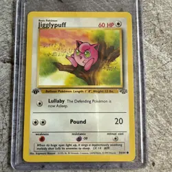 Jigglypuff 1st Edition 54/64 Jungle Common Pokemon Vintage Card WOTC NM 1999 - Image 1