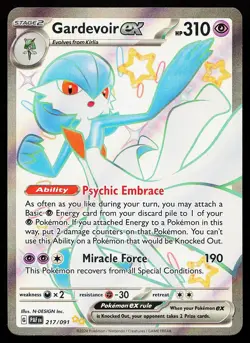Gardevoir ex 217/091 Holo Shiny Ultra Rare Paldean Fates Pokemon Card - Image 1