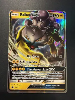 LP Raikou GX SM121 Black Star Promo Sun & Moon Pokemon card English TCG - Image 1