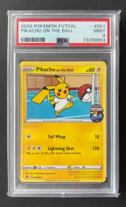 Pikachu On The Ball 001/005 - PSA 9 - Futsal Football Pokemon TCG Promo Card - Image 1