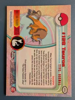 2000 Topps Chrome Pokemon Series 2 #128 Tauros card, recognizable by its distinc - Image 2
