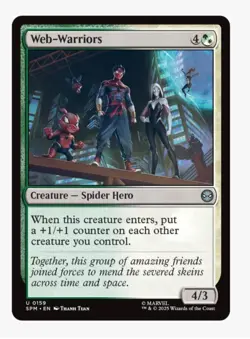 Web-Warriors | MTG Marvel Spider-Verse |Spider-Gwen Spider-Ham +1/+1 Counters NM - Image 1
