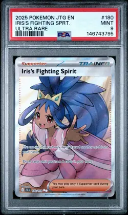 2025 POKEMON JTG EN-JOURNEY TOGETHER ULTRA RARE IRIS'S FIGHTING SPIRIT PSA 9 - Image 1