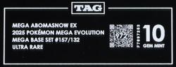 2025 Pokemon Mega Evolution 157/132 Mega Abomasnow EX Ultra Rare TAG 10 (972) - Image 3
