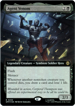 Agent Venom (Extended Art Foil) - 0255 - Marvel's Spider-Man MTG NM/M Ships Now - Image 1