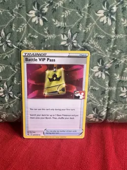Battle VIP Pass Pokemon Prize Pack Series 2 Promo Pokemon Card NM Play Stamp - Image 1