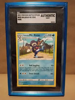 2021 POKEMON Error #035 GALARIAN MR. RIME SGC Miscut Error All 4 Corners 1/1 - Image 1