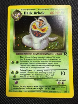 Pokemon TCG Team Rocket Unlimited 2/82 Dark Arbok Holo RARE Holo SWIRL - Image 1