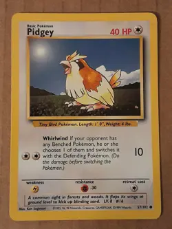 Pokemon Pidgey 57/102 Base Set Unlimited NM See Pictures - Image 1