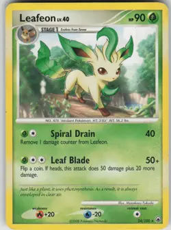 Pokemon TCG Leafeon (24) Rare Majestic Dawn 24/100 - Image 1