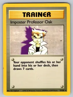 Imposter Professor Oak 73/102 Rare Base Set Unlimited Pokemon Lightly Played - Image 1