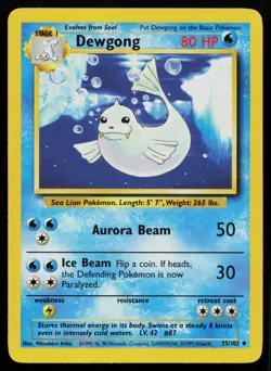 DEWGONG 25/102 UNCOMMON BASE SET UNLIMITED POKEMON MP - Image 1