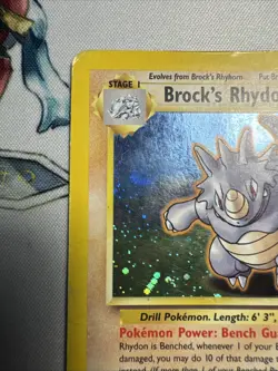 Damaged Brock's Rhydon - 2/132 - Holo Rare - Unlimited Edition Pokemon Gym Heroe - Image 2