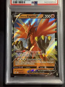 2021 POKEMON SWORD & SHIELD CHILLING REIGN #080 GALARIAN ZAPDOS V PSA 9 - Image 2