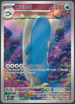 Wailord 162/159 Illustration Rare Journey Together Pokemon Holo Near Mint - Image 1