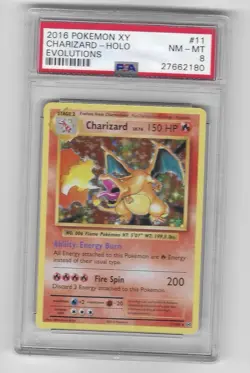 Charizard Holo 11/108 Evolutions Pokemon PSA 8 - Image 1