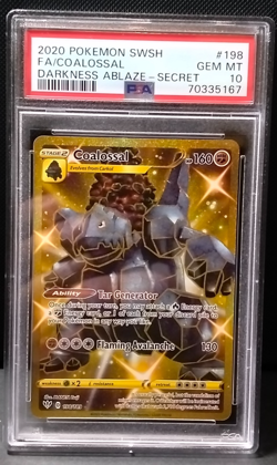 Pokemon Darkness Ablaze Coalossal 198/189 Secret Rare PSA 10 - Image 2