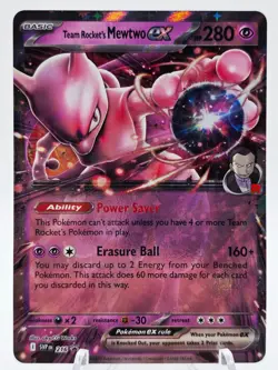 Team Rocket's Mewtwo ex 216 Pokemon TCG Scarlet & Violet Promo Holo NM - Image 1
