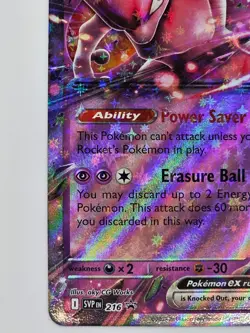 Team Rocket's Mewtwo ex 216 Pokemon TCG Scarlet & Violet Promo Holo NM - Image 5
