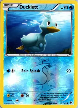 DUCKLETT 42/149 COMMON BOUNDARIES CROSSED POKEMON REVERSE HOLO LP - Image 1