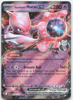 Team Rocket's Mewtwo ex 079/217 Double Rare Ascended Heroes Pokemon Near Mint - Image 1