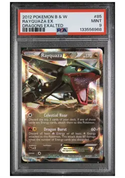 2012 POKEMON BLACK & WHITE DRAGONS EXALTED #85 RAYQUAZA EX PSA 9 - Image 1