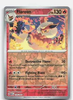 Flareon 136/165 Rare 151 Pokemon Reverse Holo Near Mint - Image 1