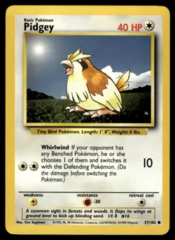Pokemon TCG Base Set #57/102 Pidgey NM - Image 1