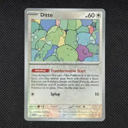 Ditto 132/165 Rare 151 Pokemon Reverse Holo MP - Image 1