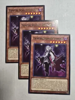 Yugioh! 3x Vampire Scarlet Scourge MZMU-EN086 Rare 1st Ed NM - Image 1