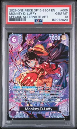 2026 ONE PIECE ADVENTURE ON KAMI'S ISLAND SPECIAL ALT ART MONKEY D. LUFFY PSA 10 - Image 1