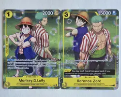 One Piece OPTCG English Roronoa Zoro & Monkey. D. Luffy Set Sail Promos - NM - Image 1