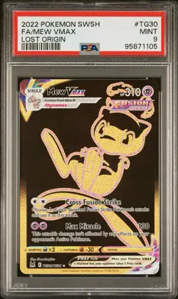 2022 POKEMON SWORD & SHIELD LOST ORIGIN #TG30 FULL ART/MEW VMAX PSA 10 - Image 1