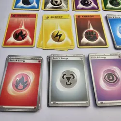 Pokemon Lot of Two Tins (Empty) & 200 Energy Cards 2016 & 2023 - Image 2