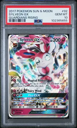 2017 POKEMON SUN & MOON GUARDIANS RISING #92 SYLVEON GX PSA 10 - Image 1
