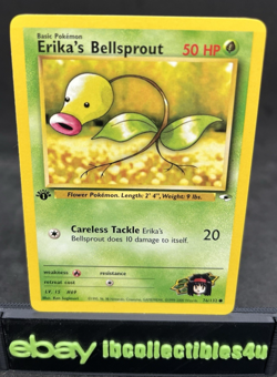 POKEMON 1ST. EDITION ERIKA'S BELLSPROUT 76/132 GYM HEROES COMMON NEAR MINT F/S - Image 1