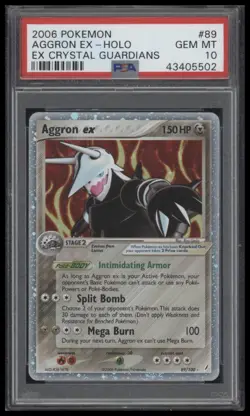 PSA 10 2006 Aggron Ex pokemon Ex Crystal Guardians Holo #89 - Image 1