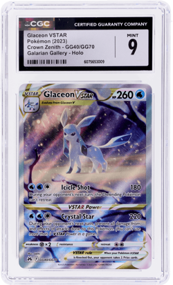 2023 Pokemon Sword and Shield Crown Zenith Glaceon Vstar #GG40 CGC 9 - Image 1
