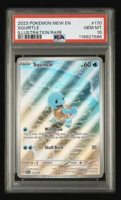 Pokemon Squirtle Holo Card TCG SV Scarlet & Violet 151 Series 170/165 PSA 10 GM - Image 1